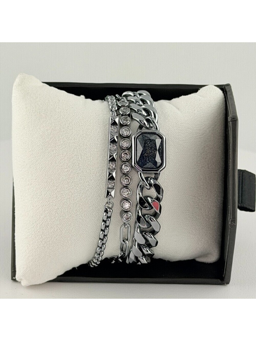 Bomb Party Luxe Layer Bracelet "Let's Make Magic Happen" Black Ice on Hematite